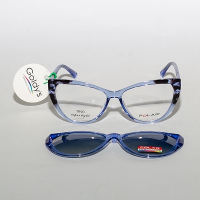 Дамски очила, диоптрични, с клип, марка POLAR, модел 508 COL.419